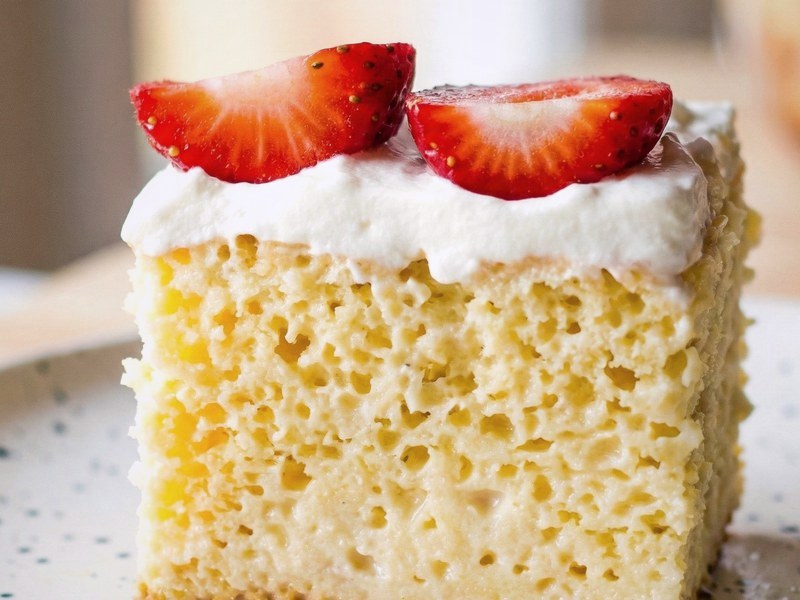 Tres Leches cake — moist, creamy, milk-soaked